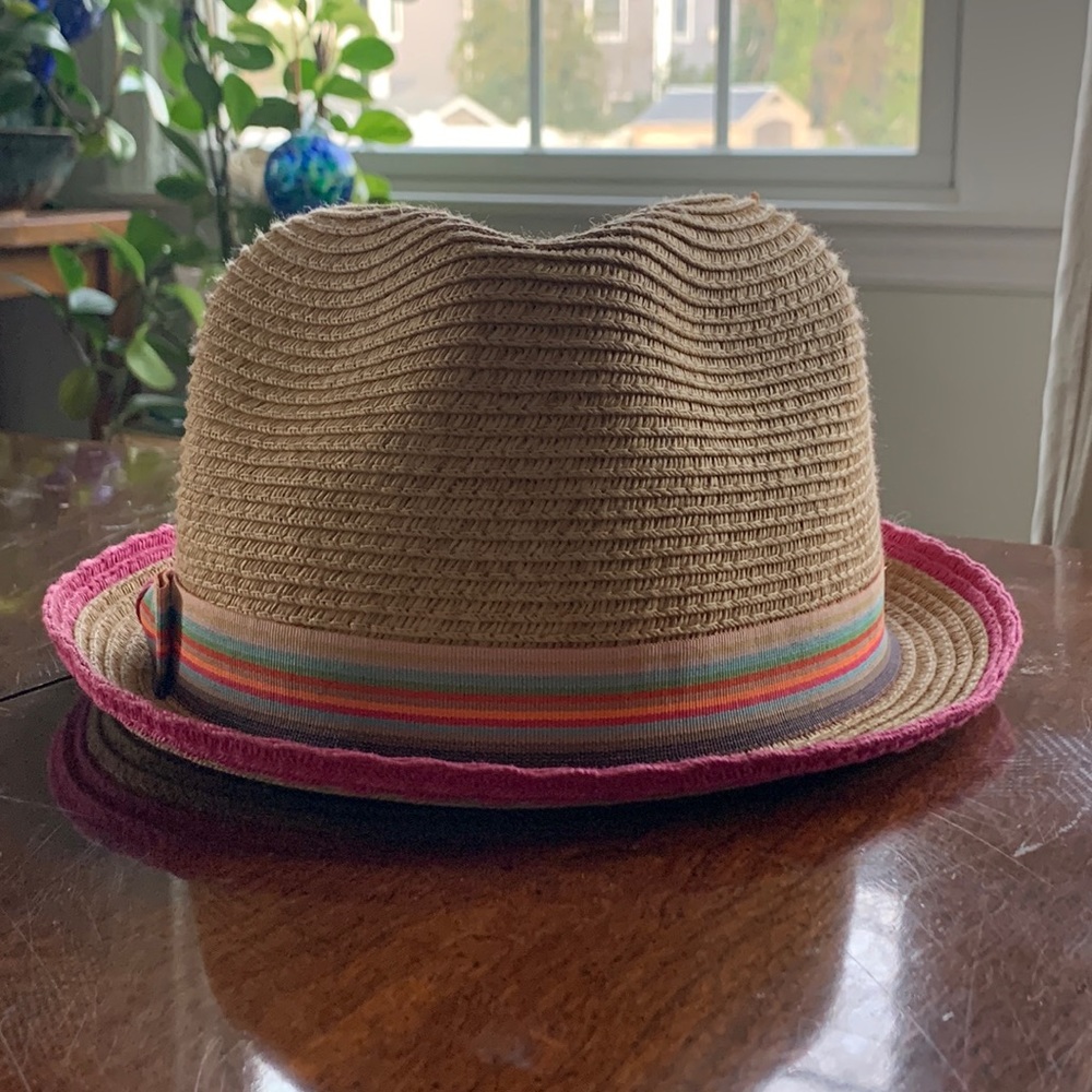 Pink Paper hat Beach Pool Vacation hat w vintage The Palms matchbook - Picture 2 of 8